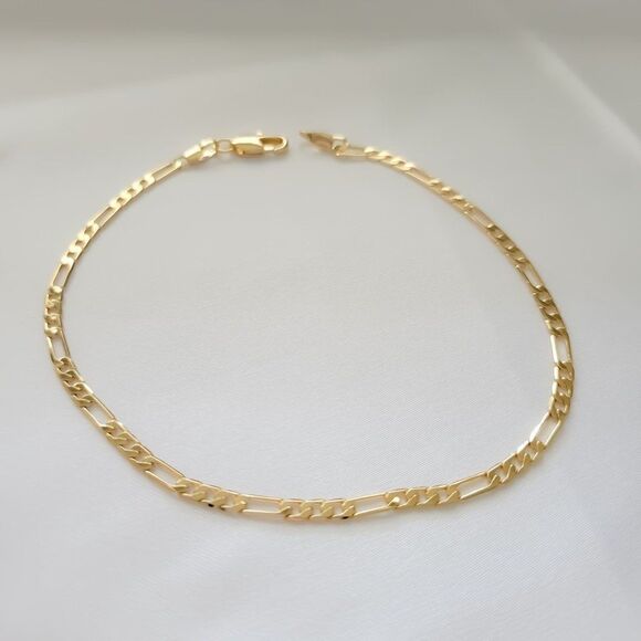 Gold Filled Figaro Chain Anklet Gold Chain Anklet Dainty Gold Anklet - Picture 1 of 9
